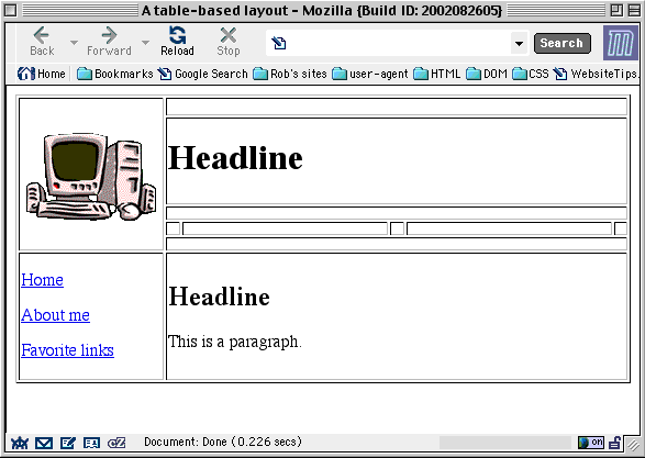 Page with clear GIFs added