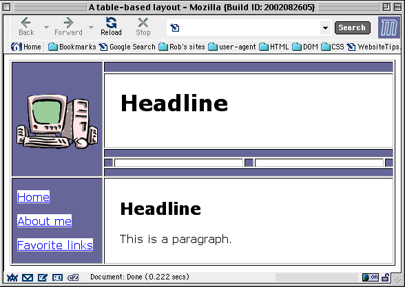 The page has been styled with CSS