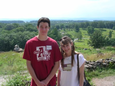 Evan and Angie at Little Round Top at Gettysburg