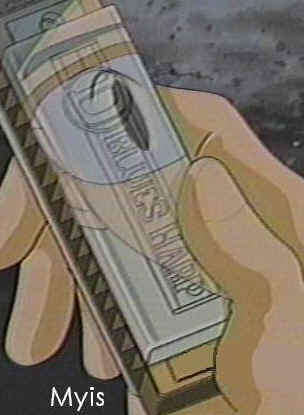 Here's Joe holding up Matt's harmonica, Blues Harp.