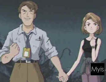 Mr. Ishida and Mrs. Takaishi looking on as their sons battle.