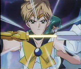 Sailor Uranus using her sword