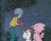 Sora, Biyomon, and 
Gomamon