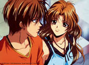 Setsuna and Sara talking on a train