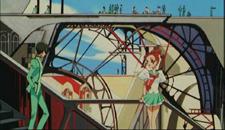 Wakaba walking around the school