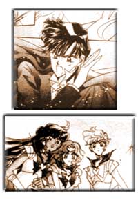 Mamoru crushing Zirconia's spell as the Outer Senshis later look on in awe