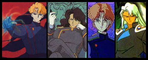 left to right: Jadeite, Nephrite, Zoicite, and Kunzite