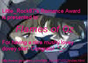 08/11/01: Wai! A Romance Award!