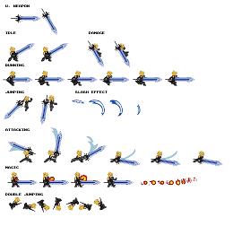 Cloud Strife Sprite Sheet (Ultima Weapon)