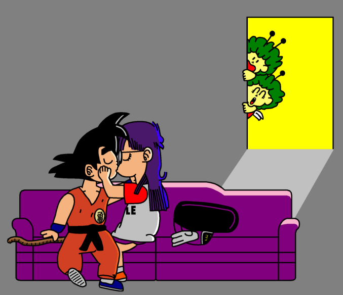 Goku and Arale's Kiss Antialiased