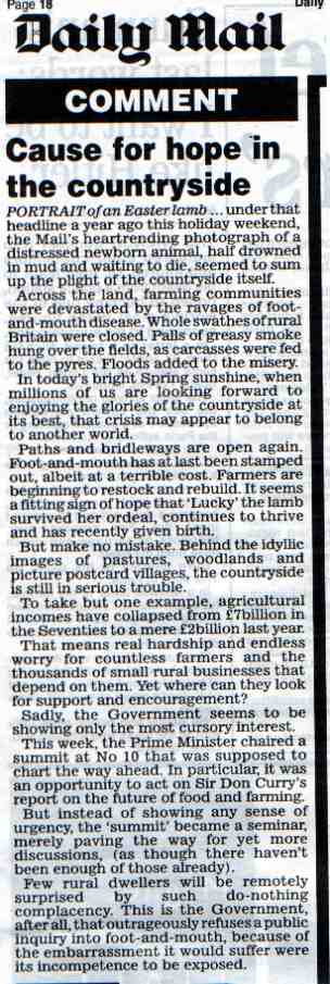 Foot and Mouth Disease Comment