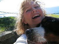 Comet and Leah laugh