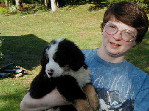 Chris with Berner Pup Jonah
