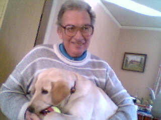 Tony with labrador puppy