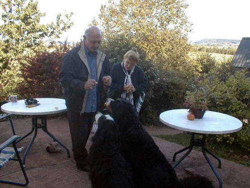 Coral and David visit.