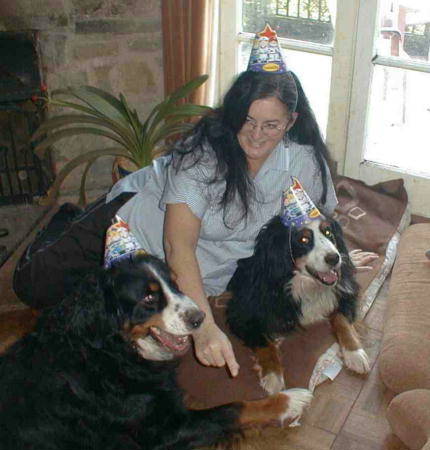 Cassie with Bernese Barney and Sunny