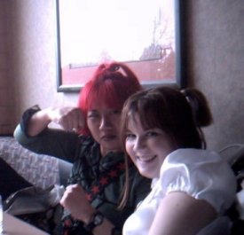 Kat and her friend. (Sorry, I forgot her name)