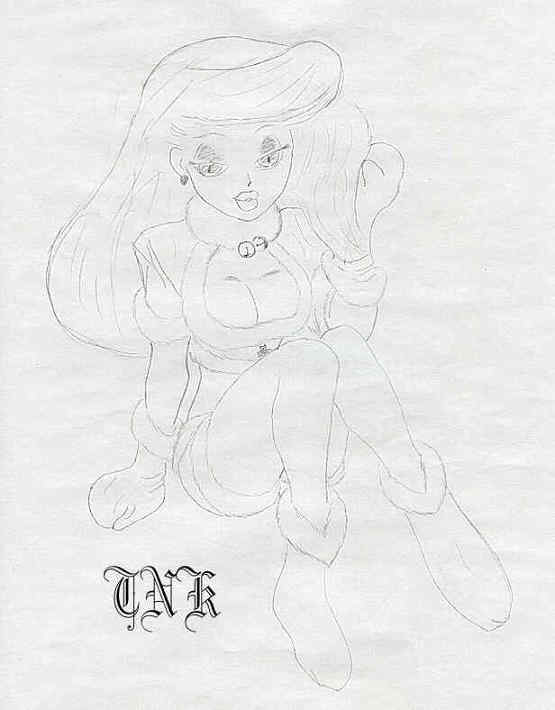 Nurse in a fur trimmed outfit