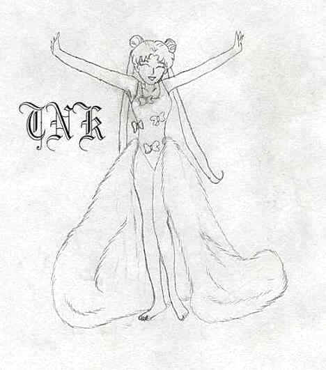 Sailor Moon in a white lynx skirt