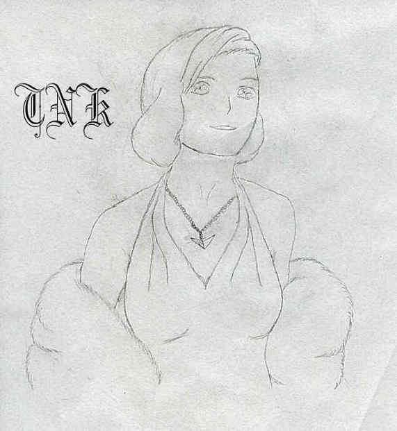 Actress with a white fox stole