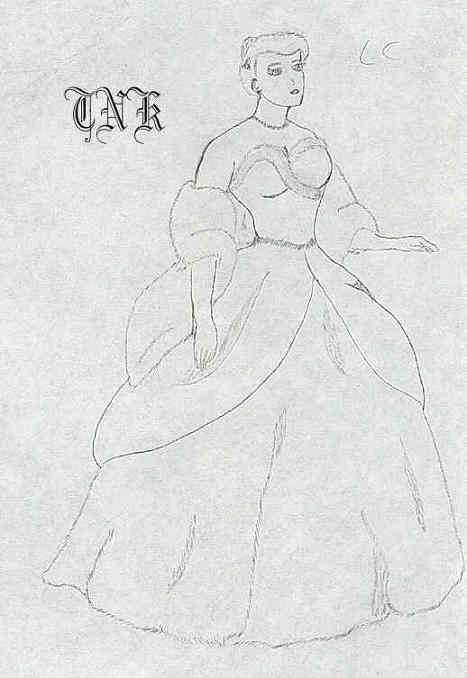 Girl in an ermine skirt and wrap