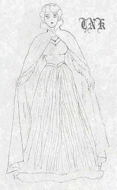 Girl in a white mink lined cape