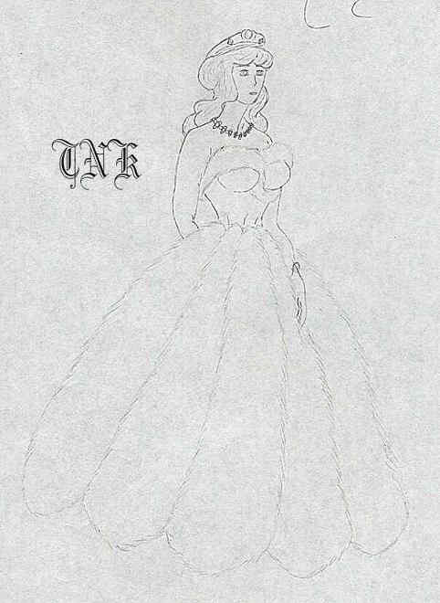 Lady in an arctic fox skirt