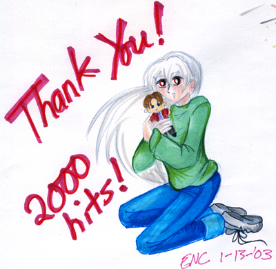 Thank you all for 2000 hits!!! Love Elise and Neya (and Kouzi-plushie!)