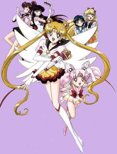 Sailor Moon, Chibi Moon, and the Inner Senshi