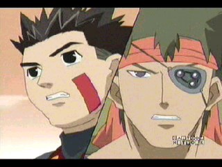 Irvine and Van battling the Genosaur