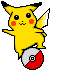 Pikachu on a Pokeball