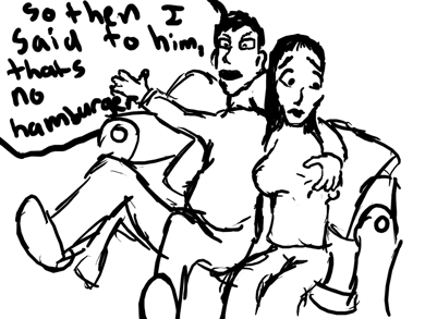 briton started makling new friends at the party. at the moment, he is in a deep involving conversation with a girl he doesn't know.