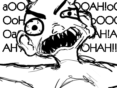 the monkey is angered because it is not eating bananas. whenever there are no bananas in the monkey's sight, it becomes furious