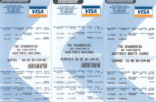 Entradas para los 3 conciertos - cortesia  Ism@el 