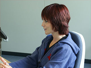 Dolores durante la entrevista