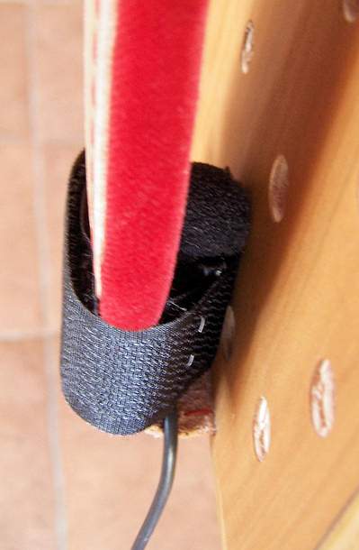 Positionnement de micro de basses accord&eacute;on avec un Velcro