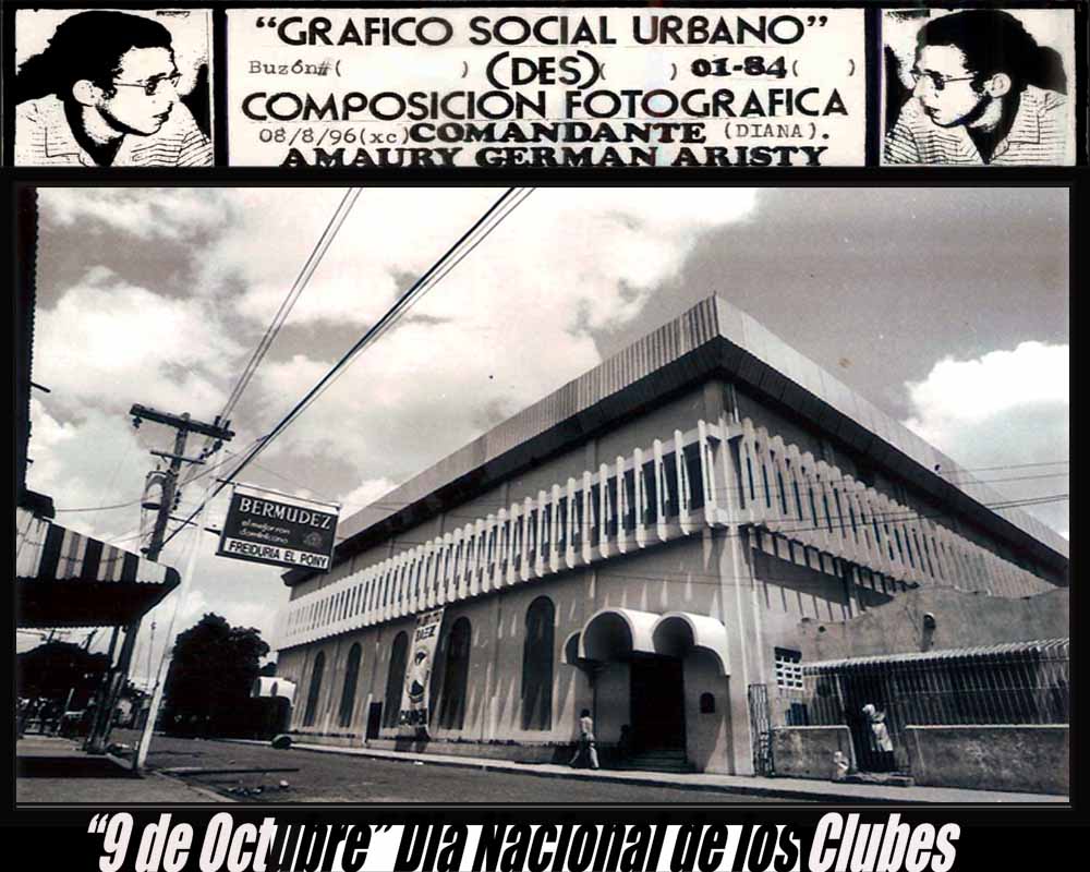 PORTABA EN BLANCO Y NEGRO ORIGINAL CLUB DEPORTIVO Y CULTURAL MAURICIO BAEZ  (PARECELA GRAFICA #1 CUADRO DE MANDO ARTISTICO 1/2