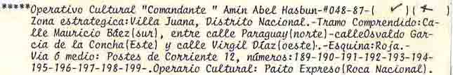FICHA TECNICA Y ARTISTICA PLANO OPERATIVO CULTURAL ING.AMIN ABEL HASBUN #048-87.