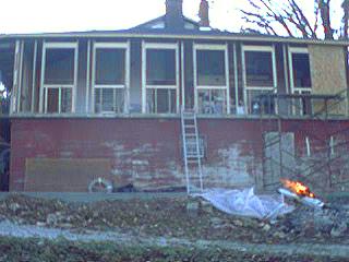 Side of the house, ready for sheeting