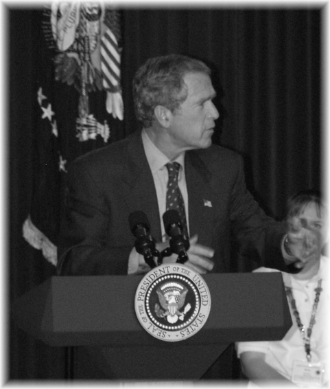 G.W. address the crowd