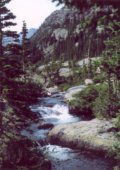 Glacier Creek picks up speed as it nears Glacier Falls