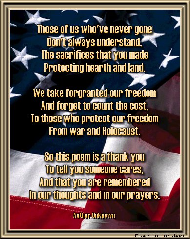 This poem was cross-stitched, framed and sold at a local arts and crafts show about 15 years ago. My aunt bought it for my uncle and still has it displayed in her home today.