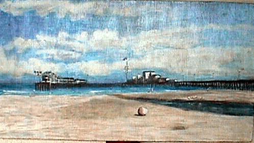 this pier has burnt down since this painting and then built up again