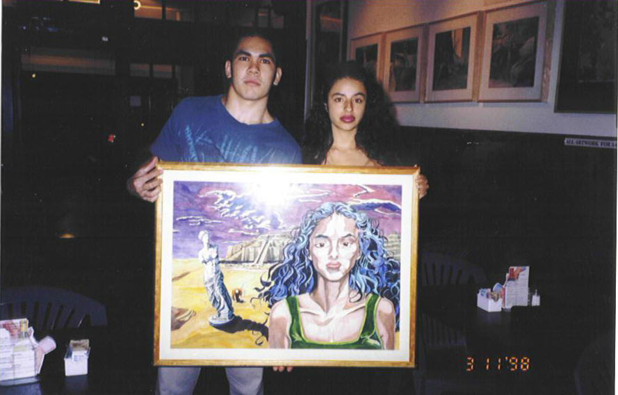  She has big lips, does she not?
She asked me to draw them smaller on the painting.  Well, how about that? I fondled her hair in highschool. She got pregnant a couple years ago by a rich white jerk boyfriend who couldn't handle it at first.