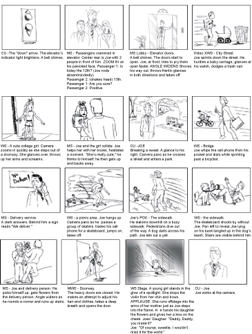 Storyboard for Gary Kidney's Digital Video Class