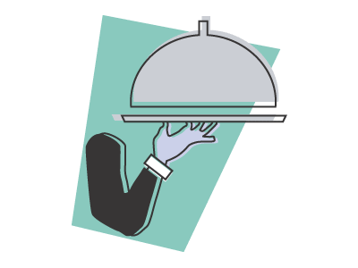 10/ service (hand holding tray)