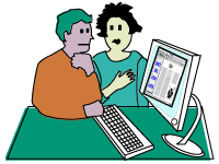 8/ people around computer