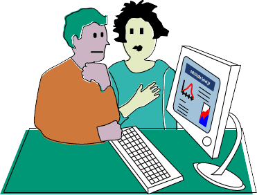 two people by computer