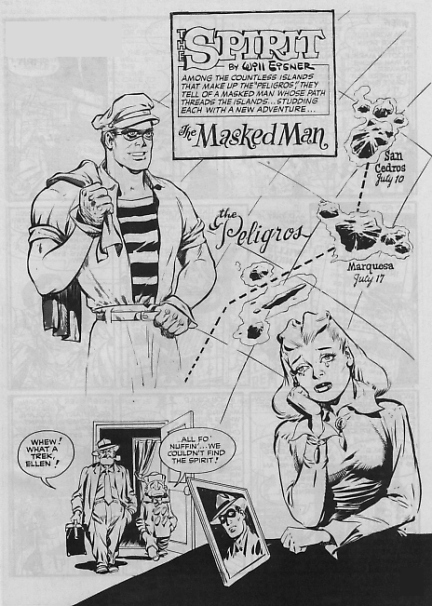 The splash page to 'The Masked Man'