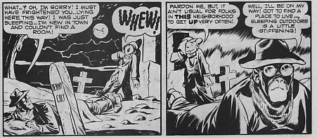 Sammy stumbles across Thumbs in Wildwood Cemetery